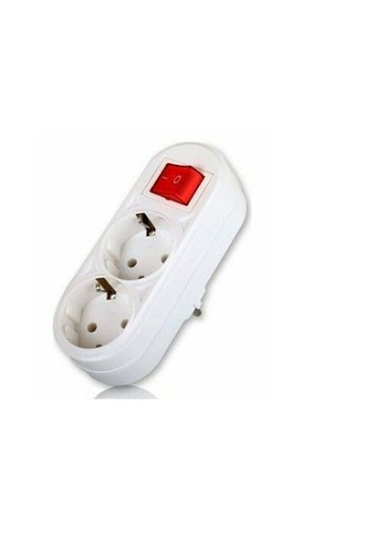 FETİH Double Grounded On/Off Plug Socket 2 Pieces Golyat Switched Tulip