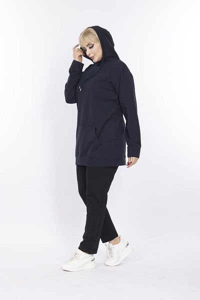 xlargebutik LARGE SIZE CLOTHING NAVY BLUE SWEATSHIRT