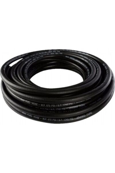 CMEPARTS 6mm Akaryakıt Hortumu BENZİN - MAZOT içi Bezli Özel 5 Metre - 10 Adet Ayarlı Kelepçe 8-13/8,5mm