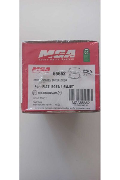 MGA 55652 Arka Fren Balatası Fiat Egea 1 Set/4 Parça /1.3 - 1.6 M Jet Arka Fren Balatası