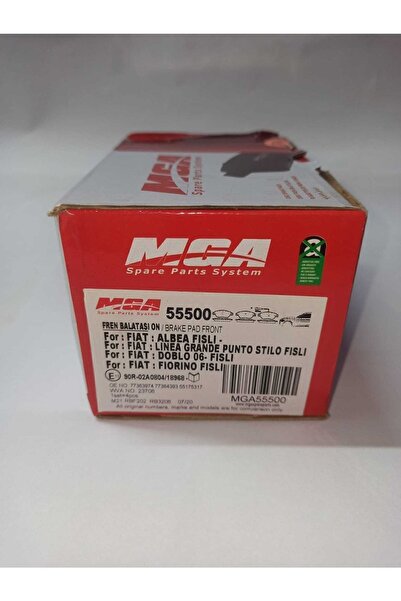MGA 55500 Fıat Albea + Linea + Grande Punto + Doblo 2006-> + Fiorino Fişli Ön Fren Balatası Uyumlu