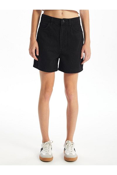 LC Waikiki Pantaloni scurți XSIDE cu talie înaltă, albastru deschis, pentru femei - Standard Fit