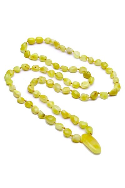 Bymeral Natural Fossil Drop - Amber Necklace in Pine Resin