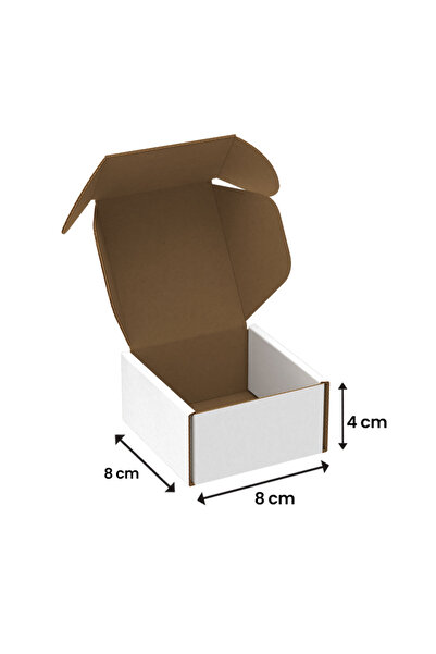 Packanya 8x8x4 - 25 Adet Beyaz Kilitli E Ticaret Karton Kargo Kutusu