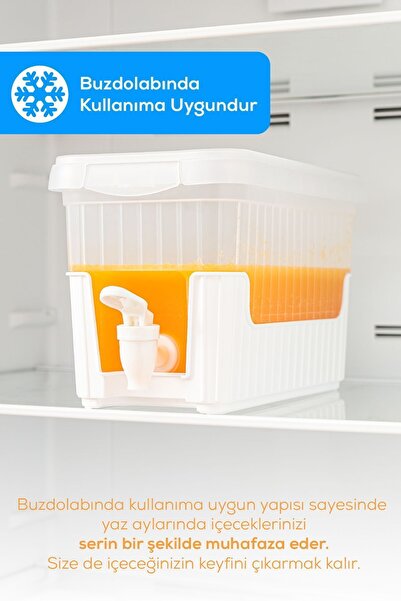 Vienev 4 Litre Su Limonata Sebili Beyaz