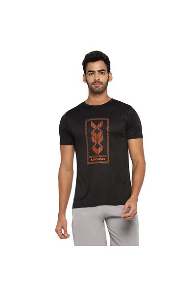 Nivia Nitro-8 T-shirt Black S – Lightweight, Sweat-wicking & Regular Fit Training Tee
