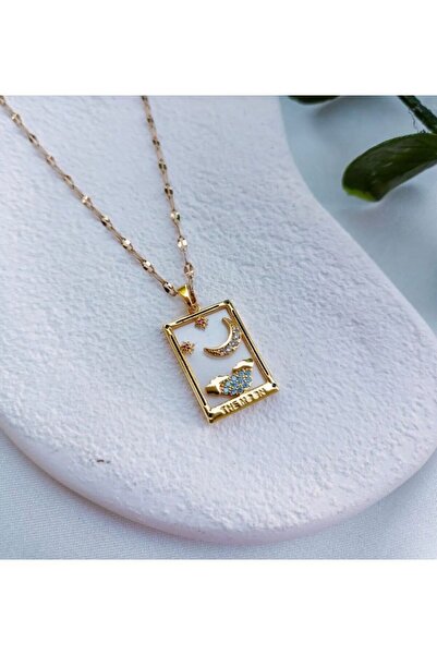 BALM STORE The moon tarot kartı çelik kolye