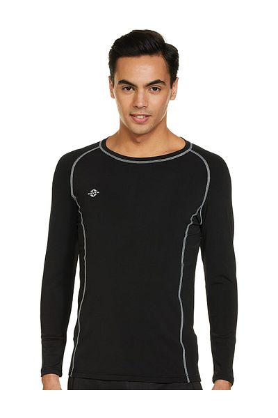 Nivia Men's 1861L1 Compression Tee ,Black,Large