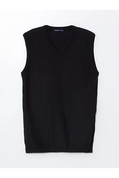 LC Waikiki Lcwaikiki - Classic Navy Blue Men's Knitwear Sweater, V-neck, Standard Fit