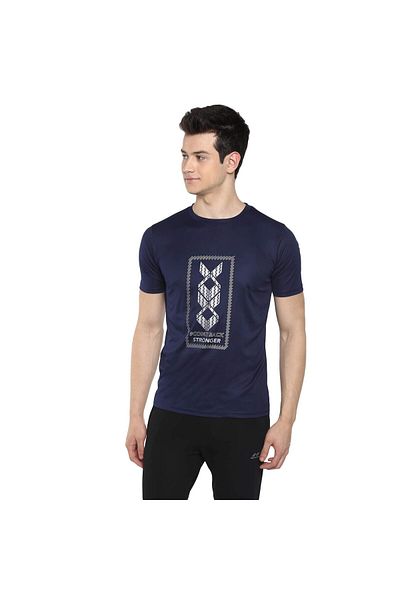 Nivia Nitro-8 T-shirt Navy S – Lightweight, Sweat-wicking & Regular Fit Training Tee