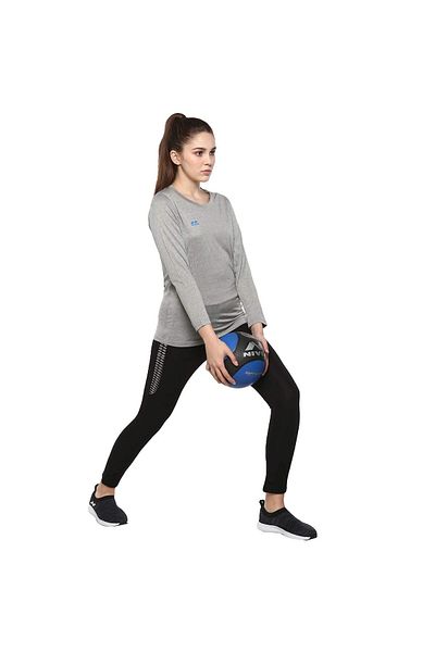 Nivia Hydra-9 T-Shirt Full Sleeve - Women, Light Grey, M