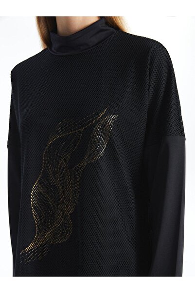 LC Waikiki High Collar Printed Long Sleeve Women's Hijab Swimsuit Set