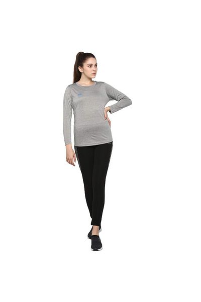 Nivia Hydra-9 T-Shirt Full Sleeve - Women, Light Grey, XS