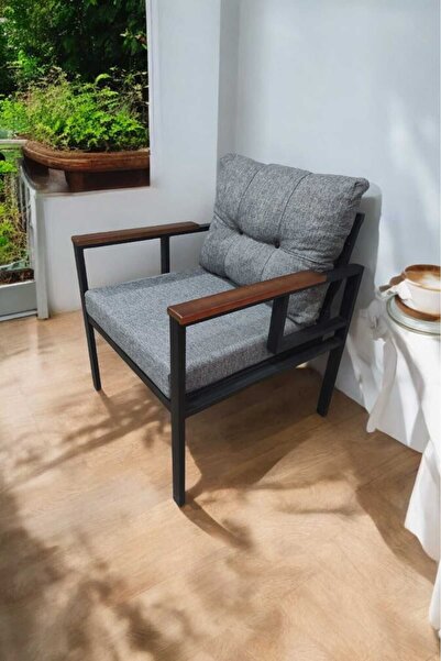 Pimango Pi Elize Demonte Metal Tekli Bahçe Mobilyası, Gri 60x60 Cm