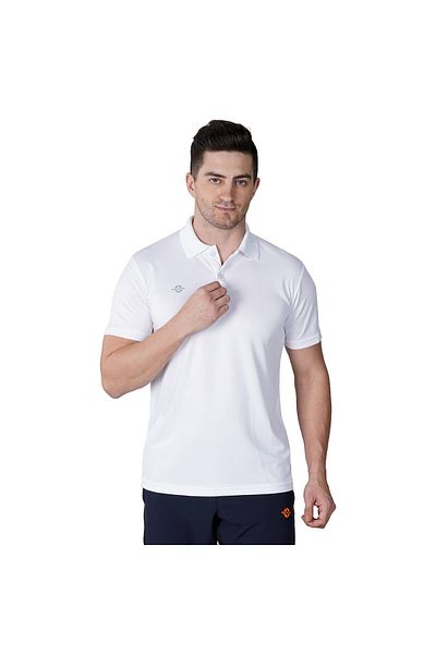 Nivia 2350-7 Polyester Polo T-Shirt, Small (White)