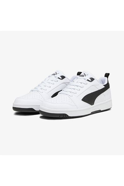 Puma Rebound V6 Low Unisex Λευκά Casual Αθλητικά Παπούτσια