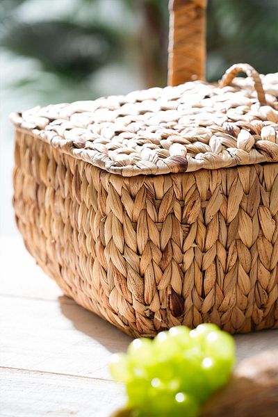 ACAR Wicker Picnic Basket - Wicker with Lid, 36 cm
