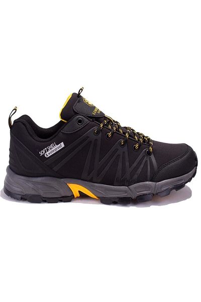 lumberjack Shell Black Yellow - Pantofi sport ortopedici pentru bărbați pentru exterior, impermeabili