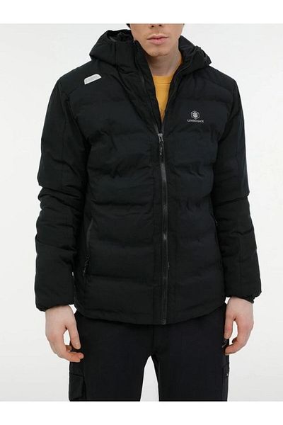 lumberjack Ανδρικό παλτό casual με κουκούλα 3W ML ACELIN COAT 3PR,ΜΑΥΡΟ 101398565
