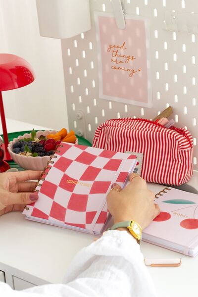 Matt Notebook Комплект от 2 квадратни тефтера 15x15 см - Spiral Unlimited Planner, дневник и тефтер, череша