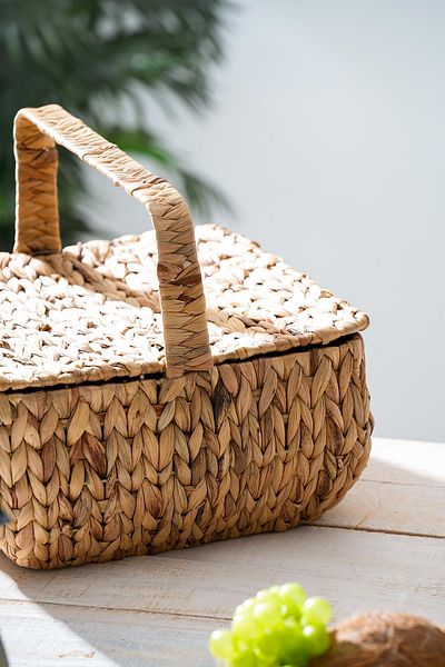 ACAR Wicker Picnic Basket - Wicker with Lid, 32 cm