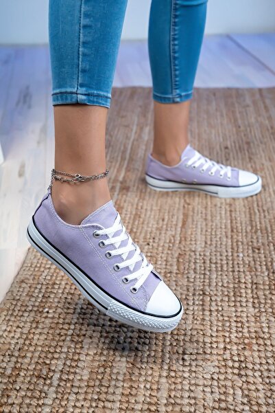 StWenn Unisex Lilac Linen Sneakers - Short Sneakers