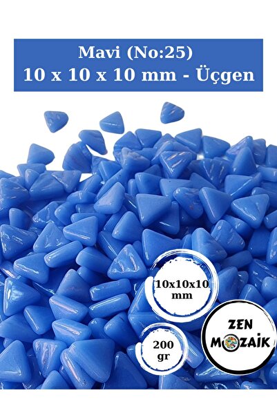 Zen Mozaik Sanatsal Mozaik Çalışmalarınız için 10x1 x10 mm - Üçgen Cam Mozaik...