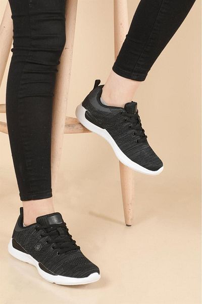 lumberjack WOLKY 3PR Women's Lightweight Memory Foam Sole Black Sneaker