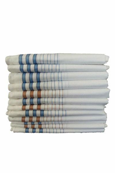Melis Home 12 Pieces 40x40 Cm Striped Men's Handkerchiefs - 100% Cotton