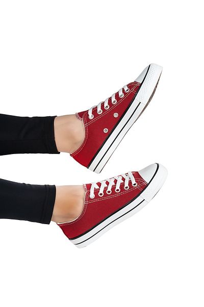 StWenn Claret Red Linen Unisex Sneaker - Short Sports Shoes