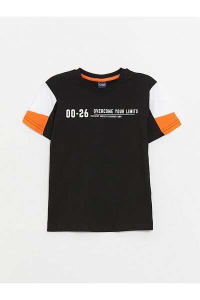 LC Waikiki Lcw Kids Boy - Black Crew Neck Printed T-Shirt and Sweatpants