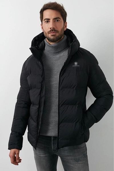lumberjack A10139867708010 101398677 Ml Nolan Coat 2Sn22 3Pr Lumberjack Ανδρικό παλτό ΜΑΥΡΟ