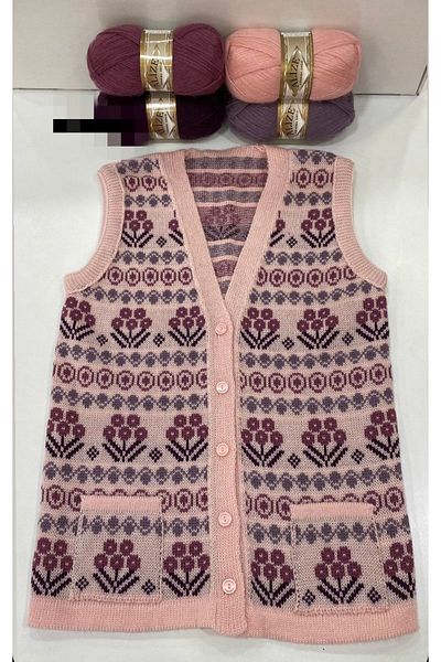 Ebrar Çeyiz Vestă tricotată specială Alize Angora