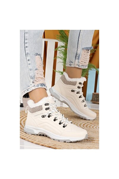 lumberjack Debora Beyaz Renk Içi Yünlü Kışlık Outdoor Kadın Bot