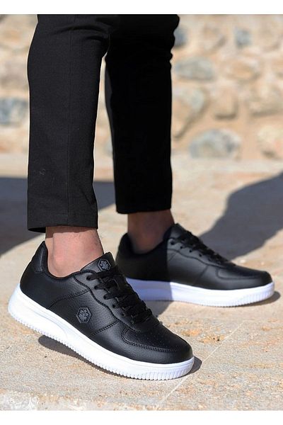 lumberjack Fınster Unisex Black Faux Leather Sneaker Shoes