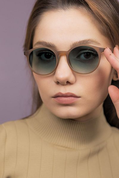 LUNOX Niobe Cream Gradient Green Unisex Sunglasses