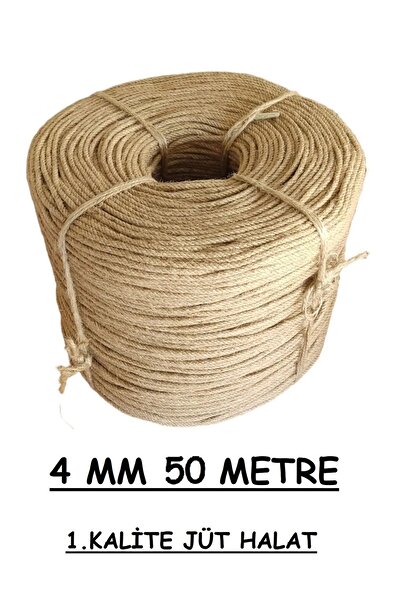 Ambarope 4 Mm 50 Metre Jüt Halat Ip 1. Kalite Hasır Ip Kendir Ip