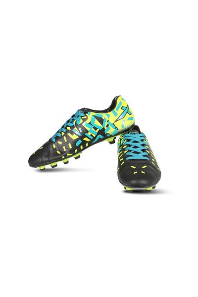 Vector X Acura Football Shoes | Black/Green | 5 UK / 6 US / 39 EU |Faux Leather | Lightweight