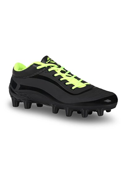 Nivia Airstrike Football Shoes (Black/Green, 7 UK/ 8 US / 41 EU) | Synthetic Leather | PVC sole