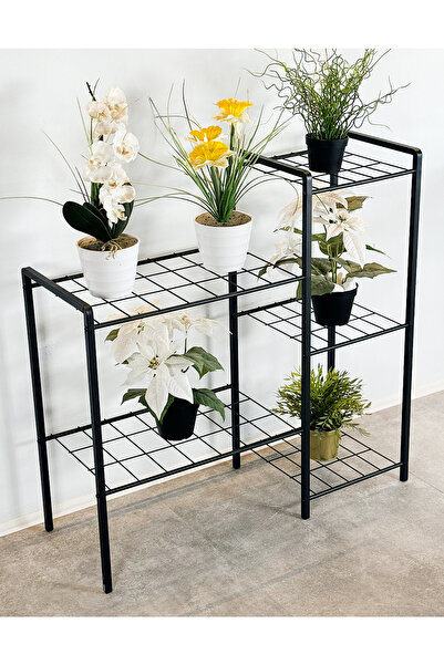 Weblonya Metal Çiçek Standı Saksı Standı Çiçeklik Raf Bitki Rafı 2145