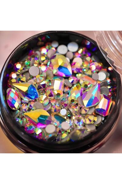 EDA LUXURY BEAUTY Renkli 3D Lüks Kristal Taş Gemstones Karışık Makyaj Parlak ...