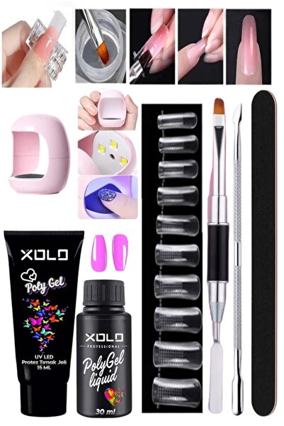 xolo 9 Parça Polijel Uygulama Seti Sevilen Renkler Serisi Poligel Akril Protez Tırnak