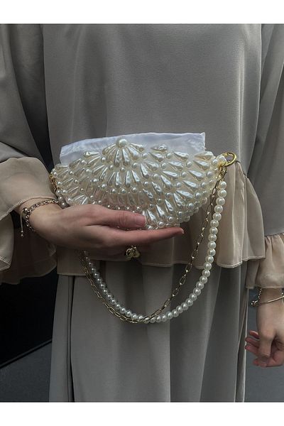 BEYBACO CUSTOM DESIGN STATUE MODEL PEARL BEAD BAG - PEARL HANDBAG - PEARL BEAD BAG - HANDBAG
