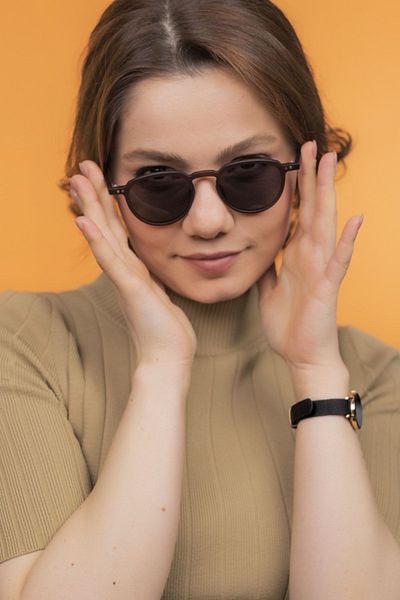 LUNOX Lucia Matte Brown Unisex Sunglasses