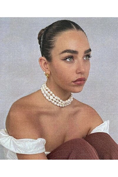 babel Gerçek Barok İnci Choker Kolye