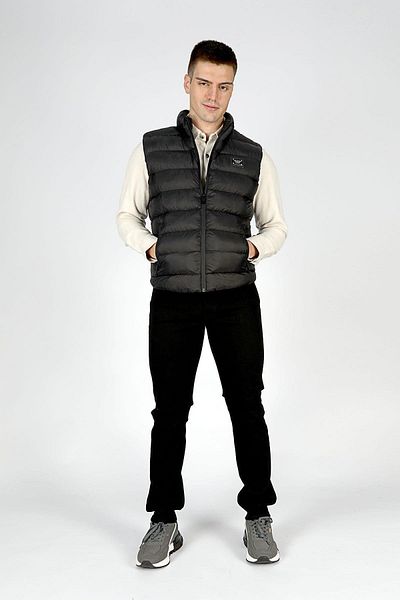 Lee Cooper Bristol Men's Stand Collar Black Vest