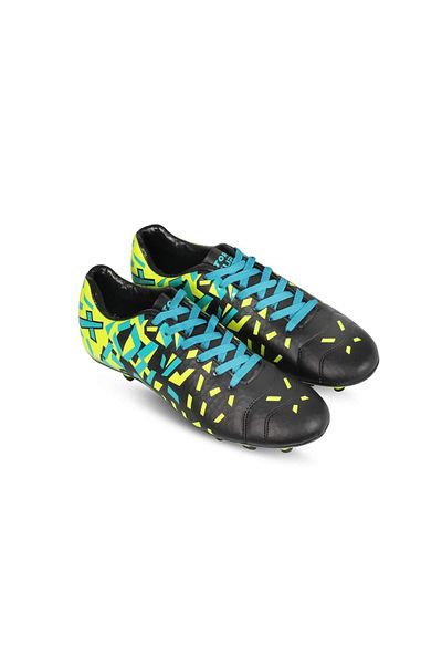 Vector X Acura Football Shoes | Black/Green | 5 UK / 6 US / 39 EU |Faux Leather | Lightweight