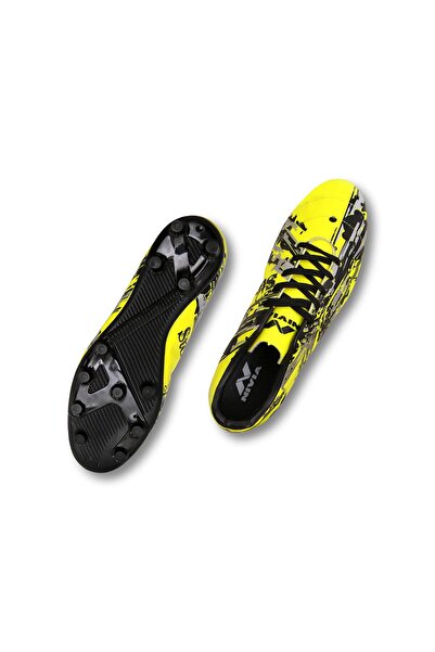 Nivia Storm Football Shoes (Yellow, 8 UK/ 9 US / 42 EU) | PVC Synthetic Leather | TPU sole