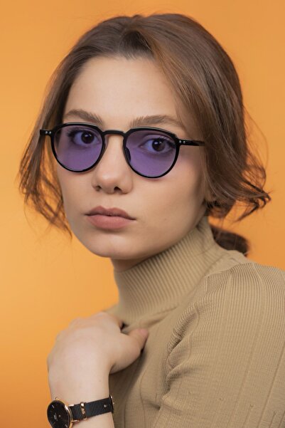 LUNOX Siyah Mor Cam UV Korumalı Unisex Güneş Gözlüğü