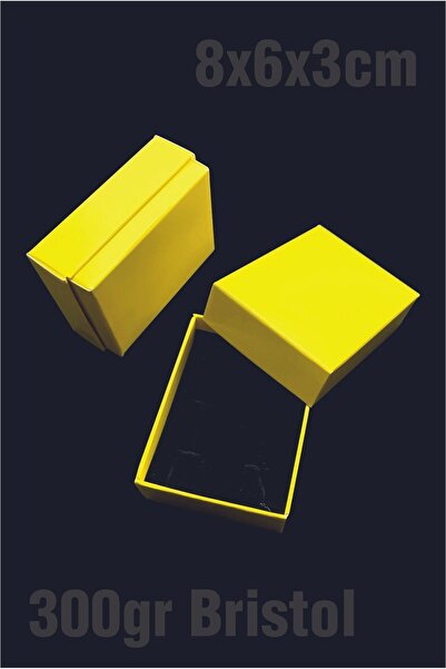 Örün Matbaa Sarı 8x6x3cm Süngerli Takı Kutusu Kolye, Bileklik, Mini Set Kutusu 25 Adet Demonte Sevk